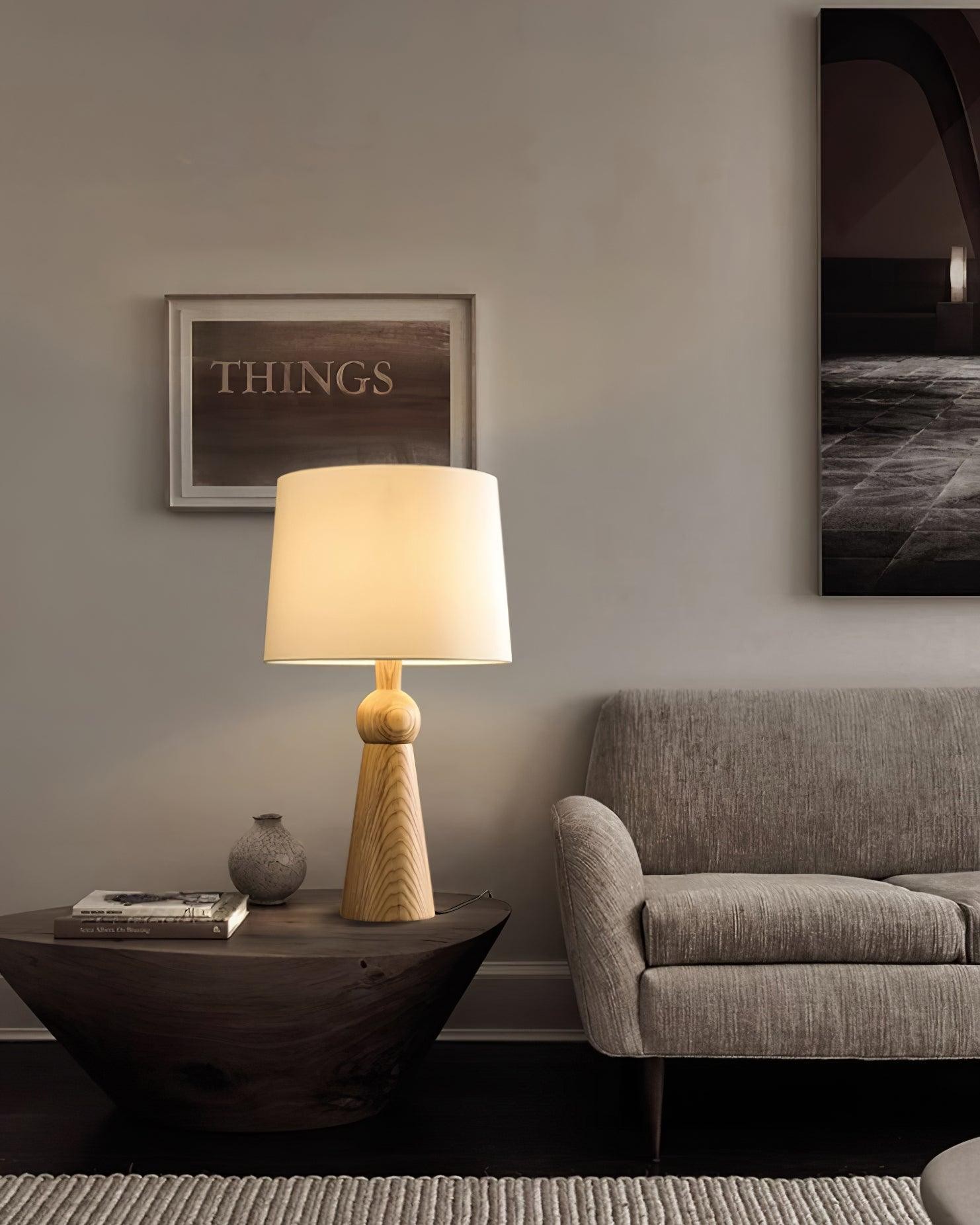 Nordic Retro Solid Wood Fabric Table Lamp M87