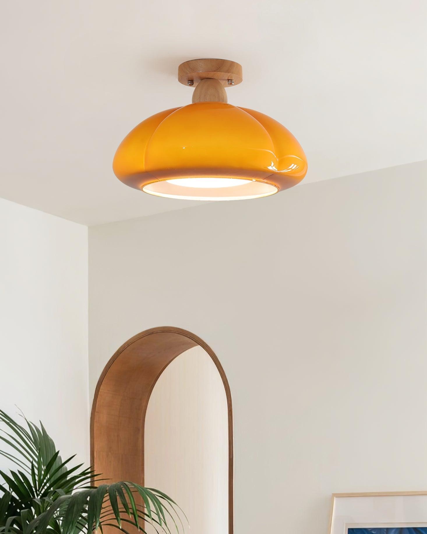 Pumpkin Glass Pendant Light For Kitchen M273