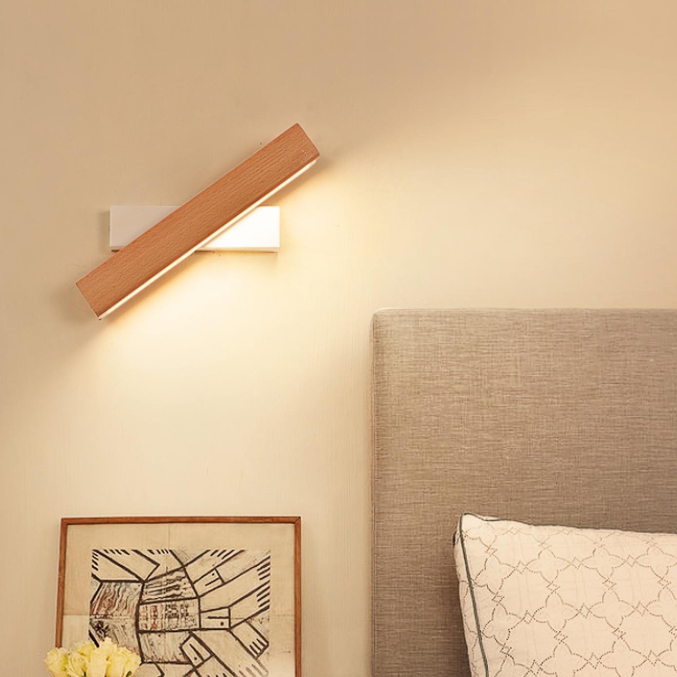 Vit bas Veranda justerbar vägglampa ovanför en säng