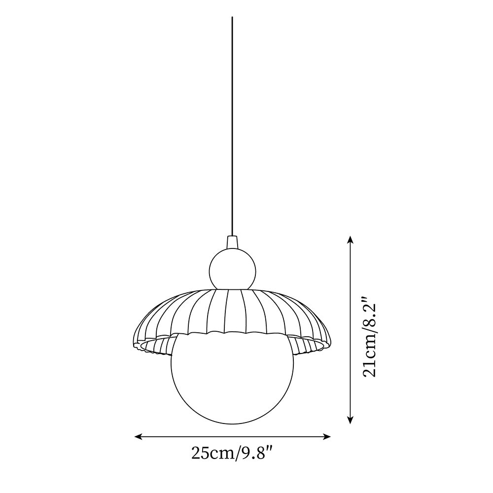 Creative Spherical Straw Hat Vertical Line Pendant Lamp M292