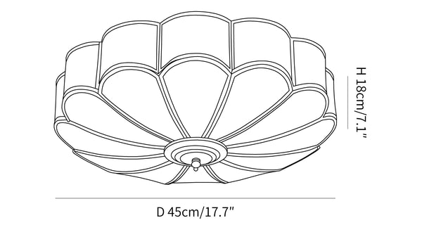 Schemat wymiarowy lampy sufitowej Dia 45 cm