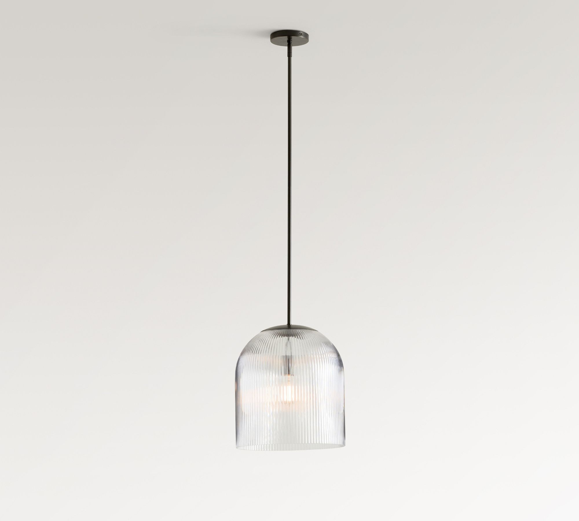 Bravira Ribbed Glass Pendant Light - Elegant Kitchen Island Lamp T073