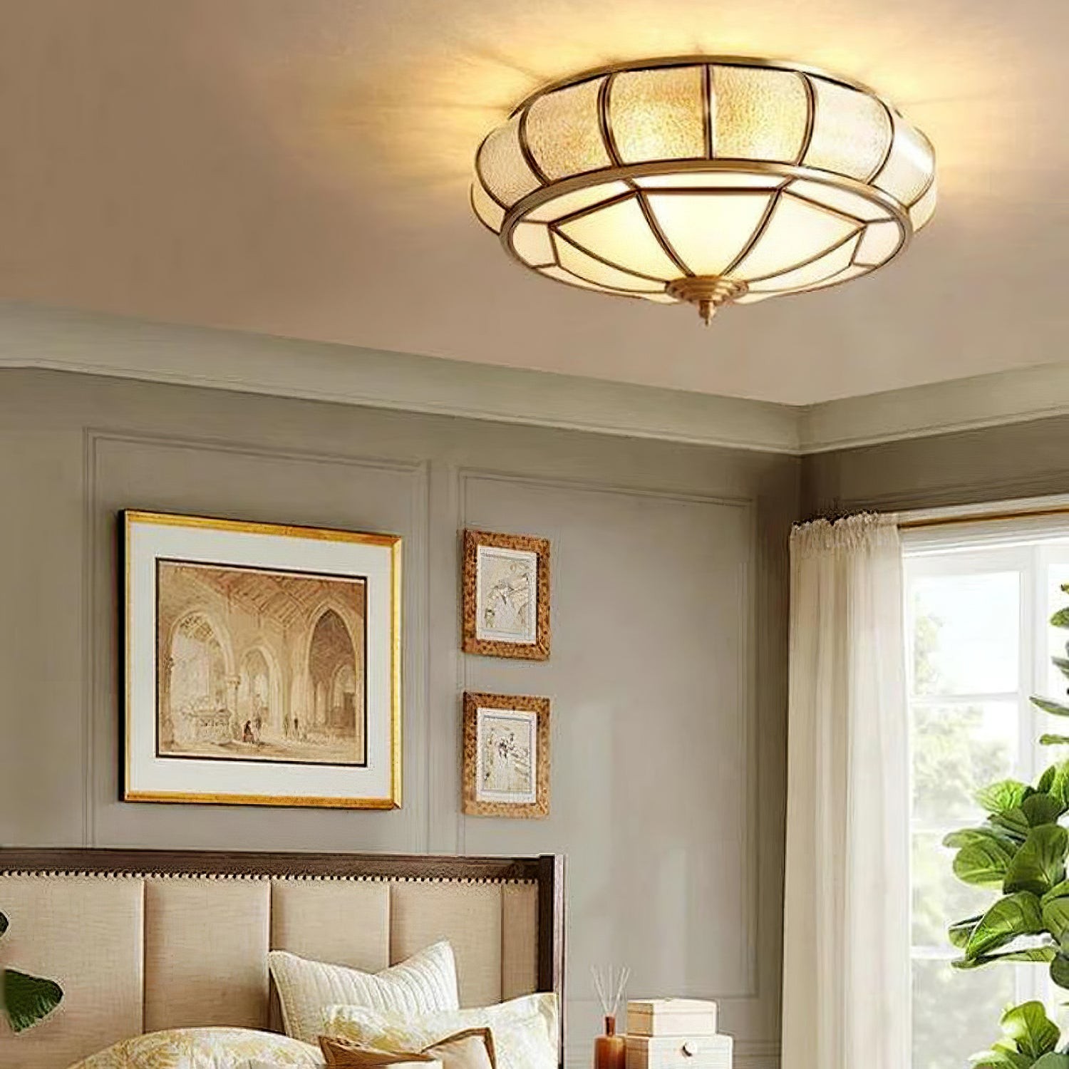 Round Textured Glass Ceiling Light M520