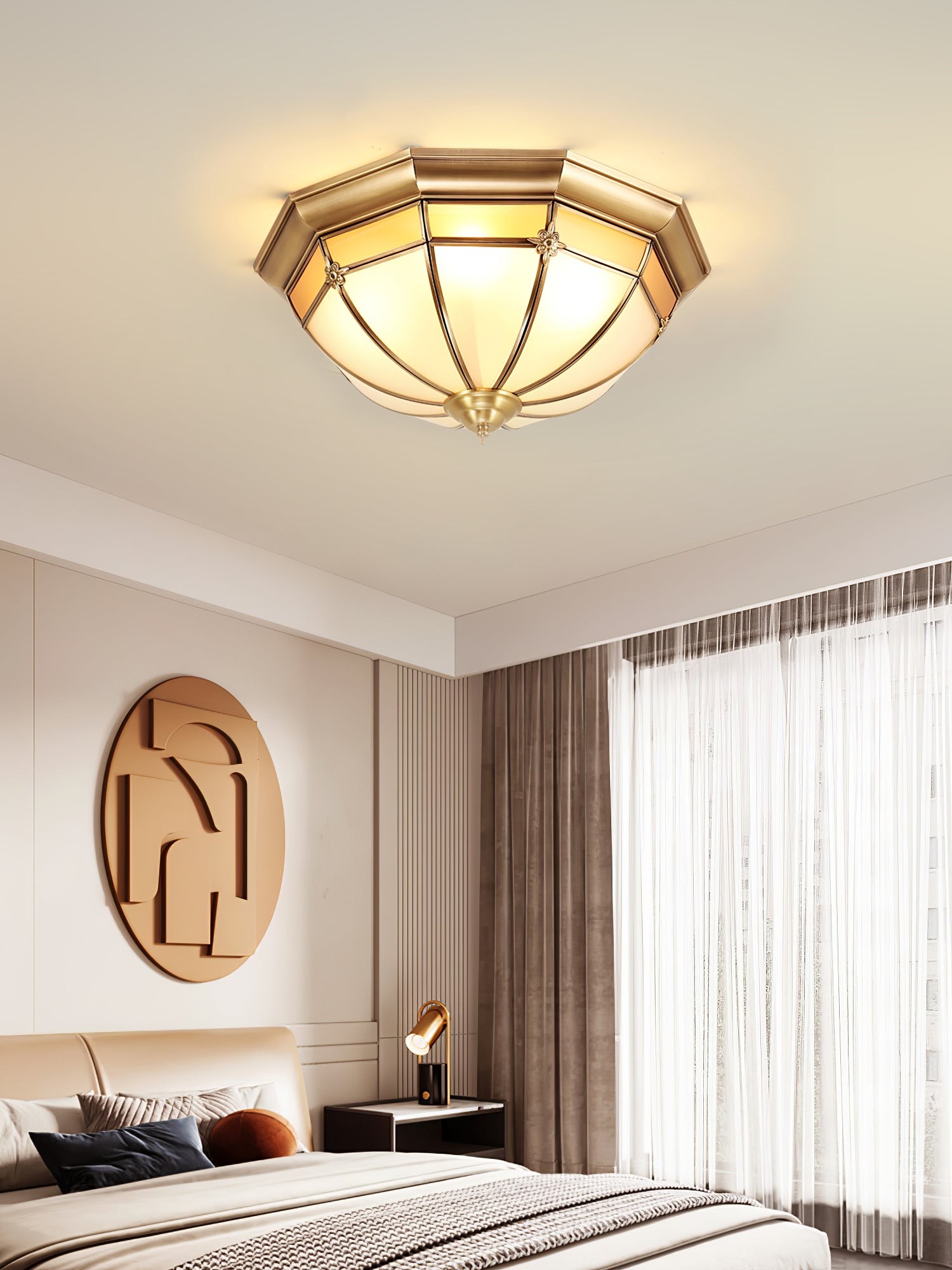 Dome Brass Flush Ceiling Lamp M563