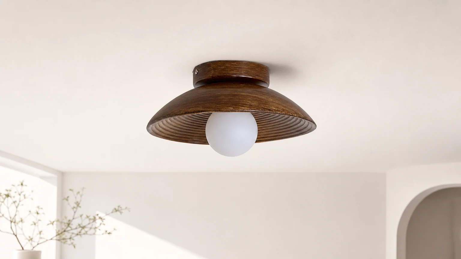 Teksturowana lampa sufitowa Ovalune do montażu podtynkowego w scenie nowoczesnego pomieszczenia