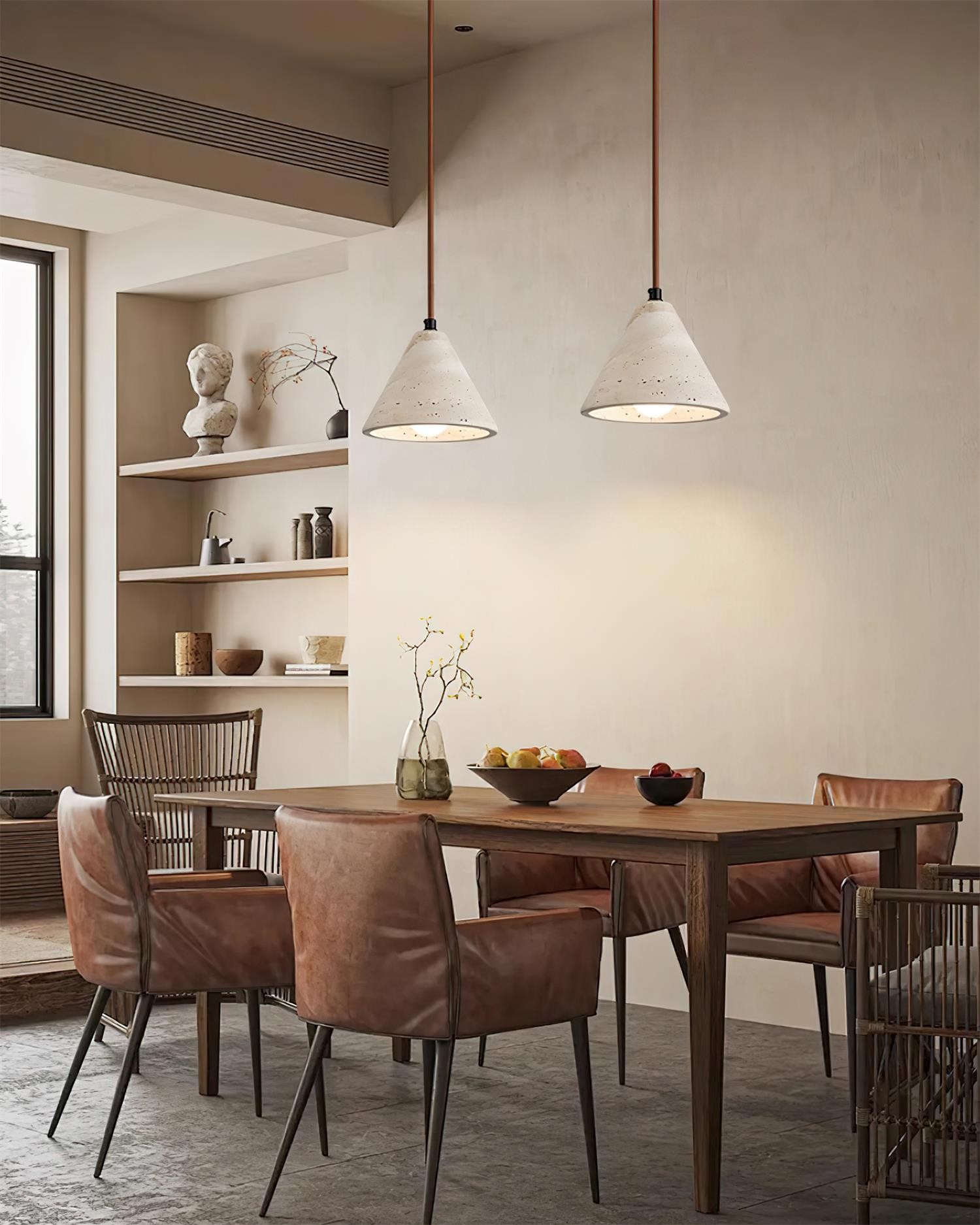 Travertine Conical Pendant Lamp M262