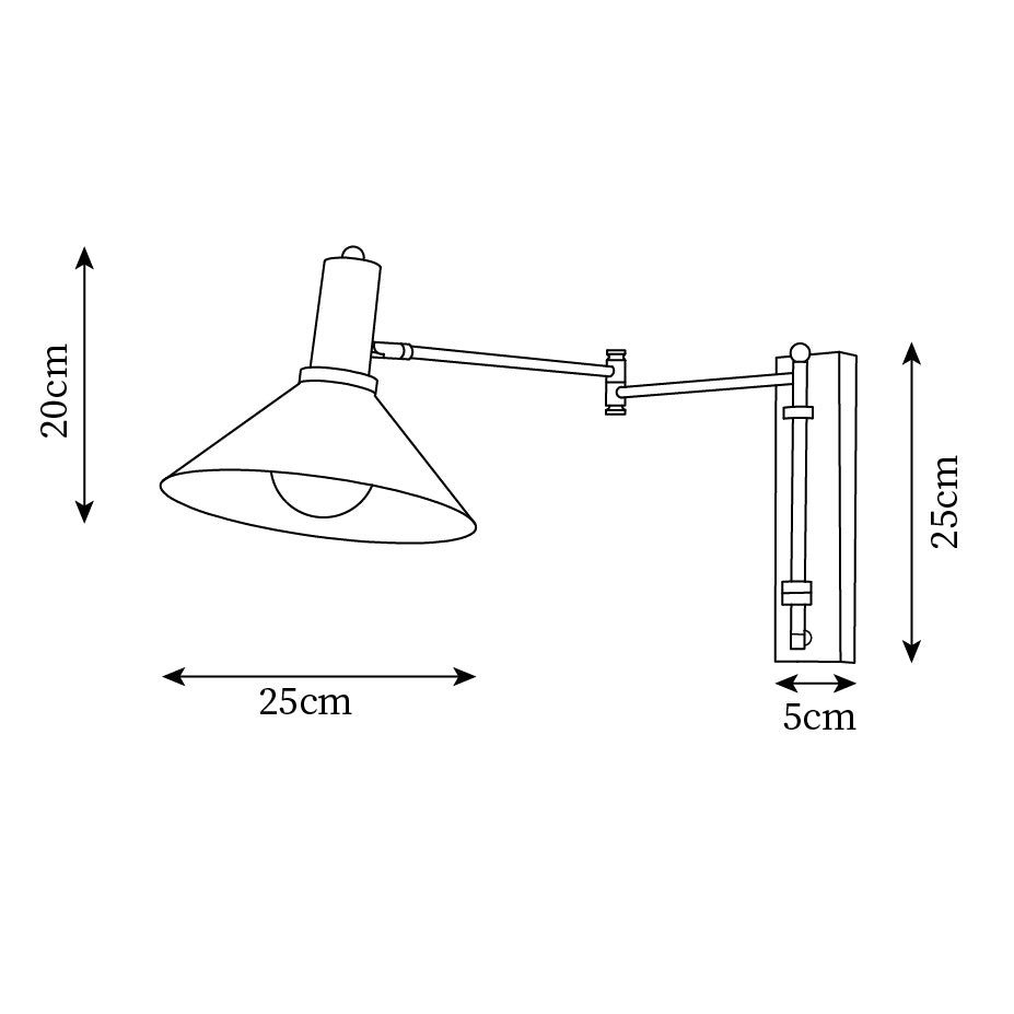 Classic Modern Swing Arm Adjustable Bedside Reading Wall Lamp M119