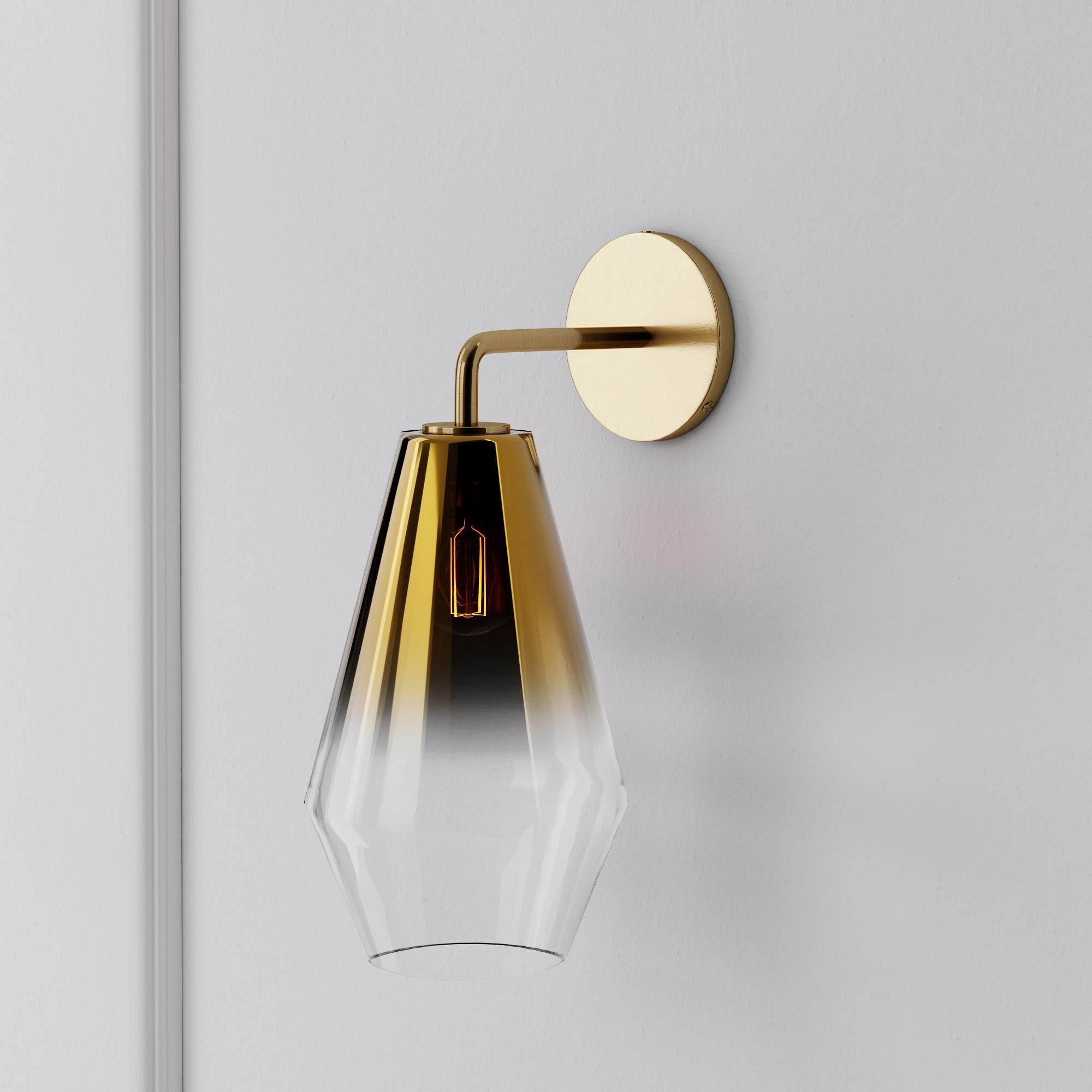 Merin Sculptural Milk Glass Geometric Wall Lamp T241