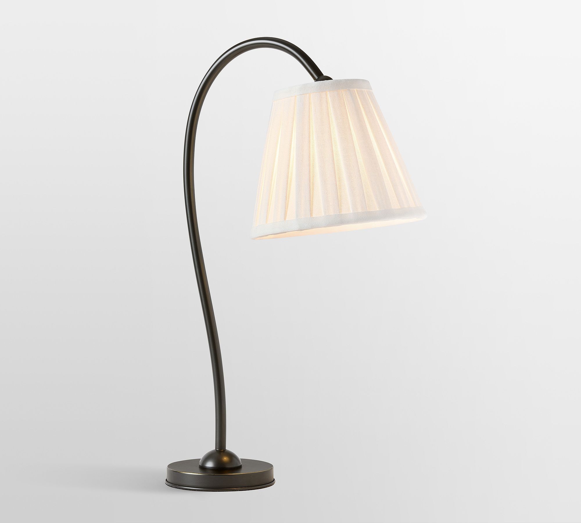 Luvora Brass Table Lamp - Textured Pleated Shade Light in Farmhouse Style T037