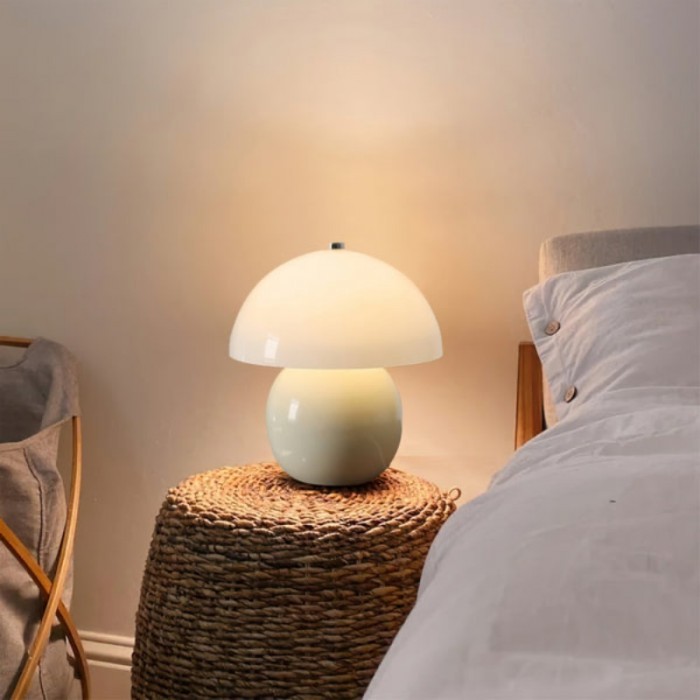 Cute Cream Mushroom Ceramic Table Lamp S178
