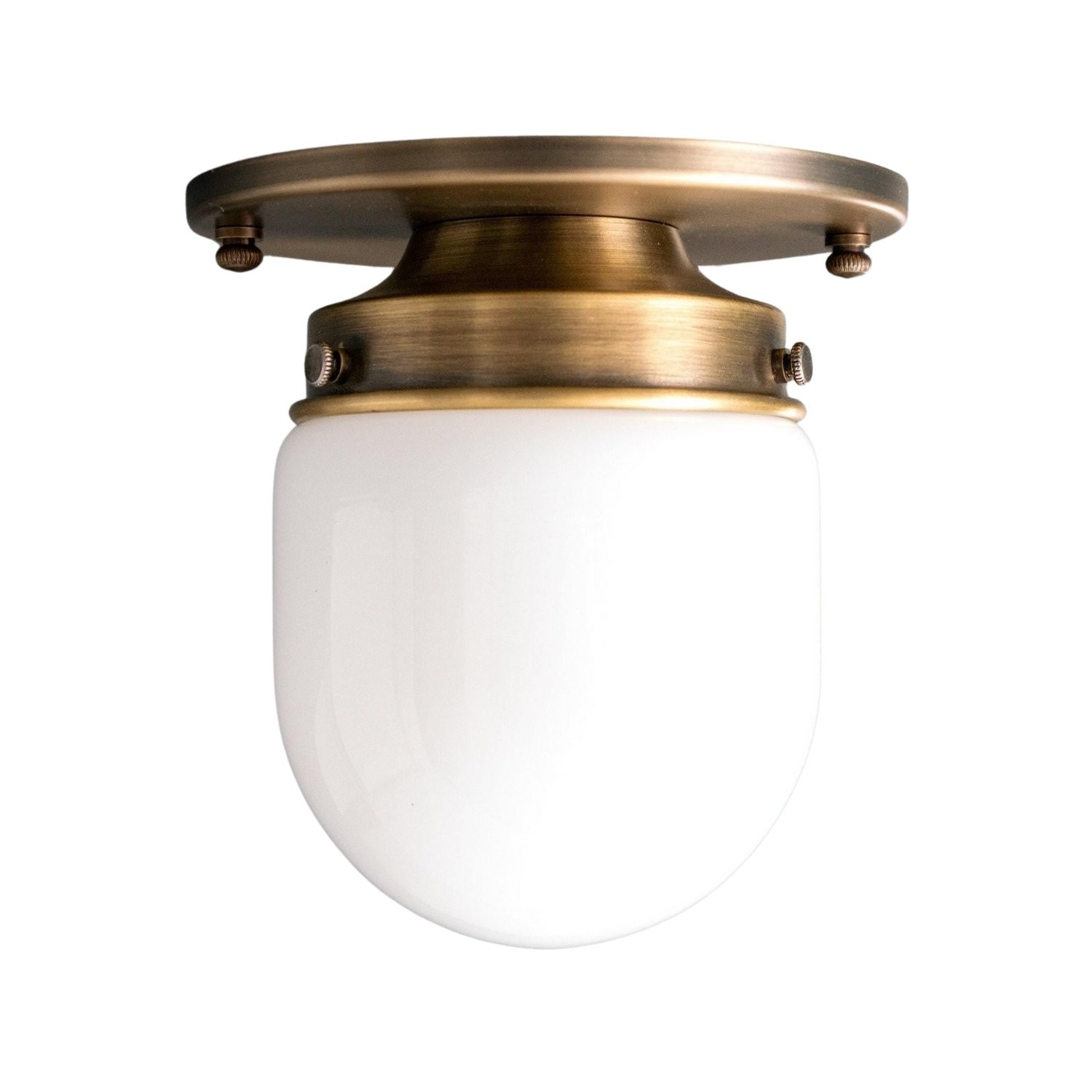 Opalume Glass Flush Mount Ceiling and Wall Light - Art Deco Small Globe Fixture T300