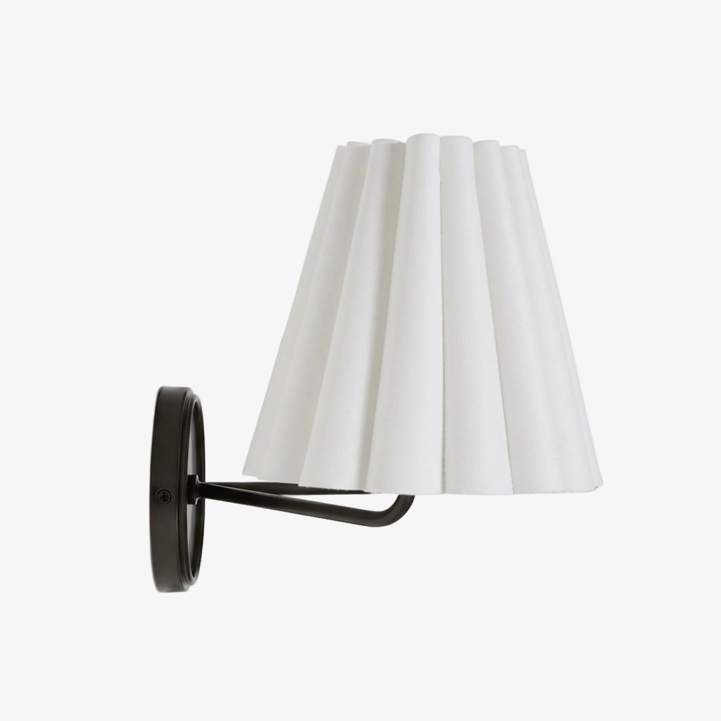 Ruffmeto Fabric Wall Sconce - Featuring Pleated Detailing on a Sculptural Metal Frame for Study T474