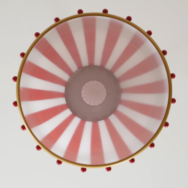 Festilo Glass Pendant Light - Playful Striped Design Hanging Lamp in Decorative Style for Kitchen and Dining T589
