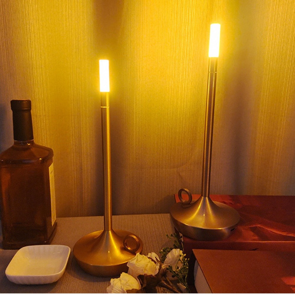 Metal Candle Touch Dimmable Rechargeable Table Lamp S183