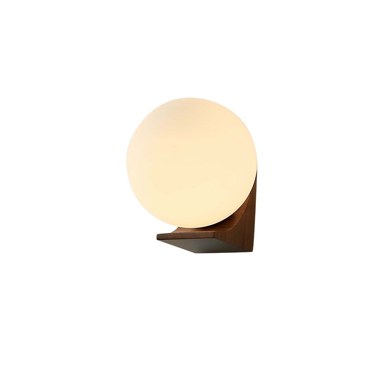 Minimalist Wooden Geometric Bracket Glass Globe Wall Lamp M477