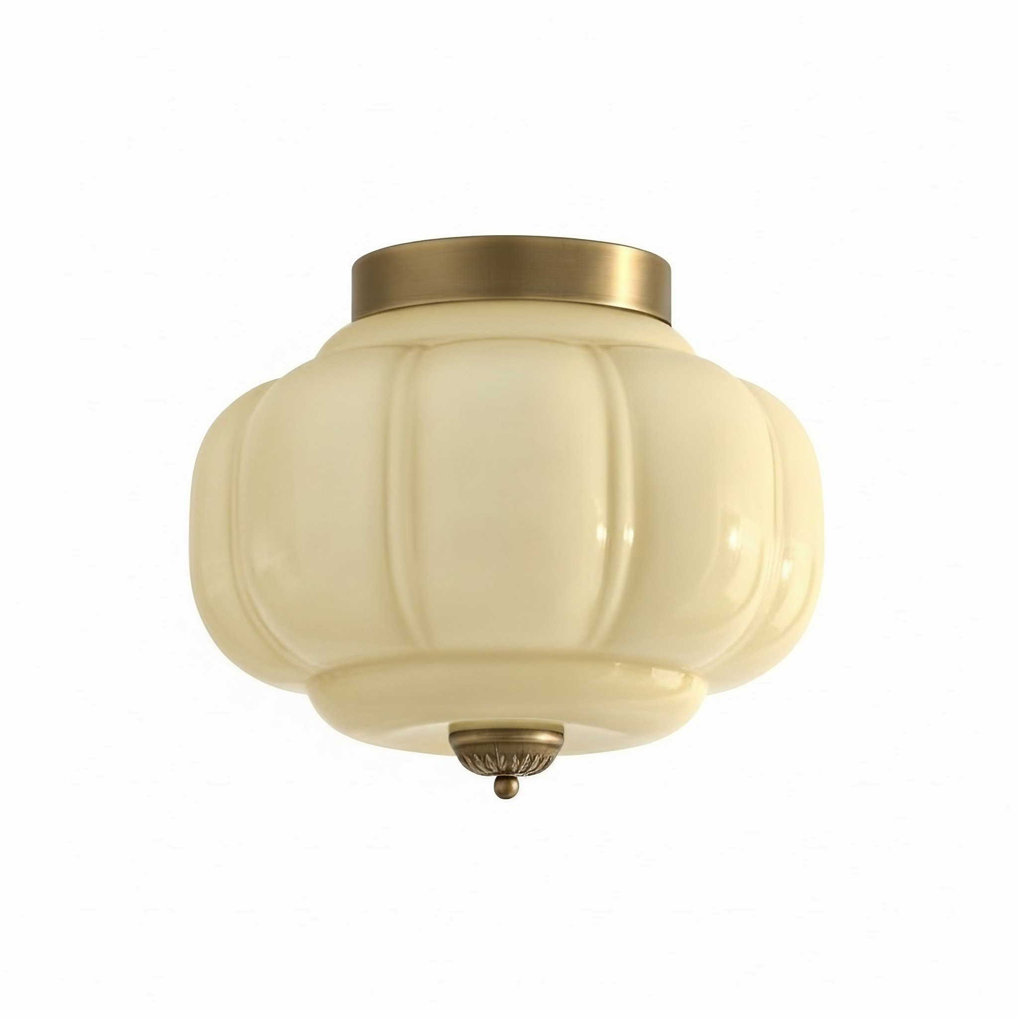 Vintage Eloise Milk Glass Flush Mount Ceiling Light - Vintage Charm Soft Glow T287