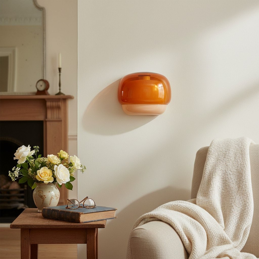 Clinco Colored Modern Vintage Glass Wall Lamp - Soft Mushroom Glow T416