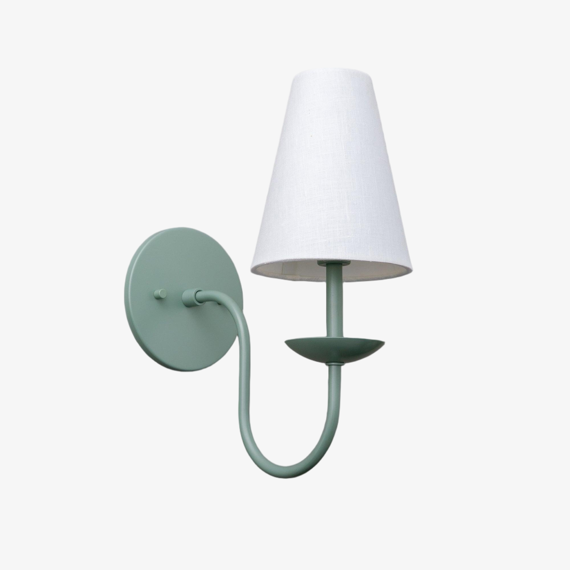 Curva Metal White Linen Sconce - Classic Brass Wall Light for Bedrooms T398