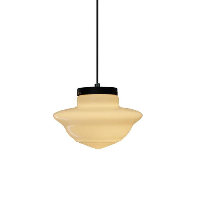 Modern White Milk Glass Geometric Jar Pendant Lamp S167