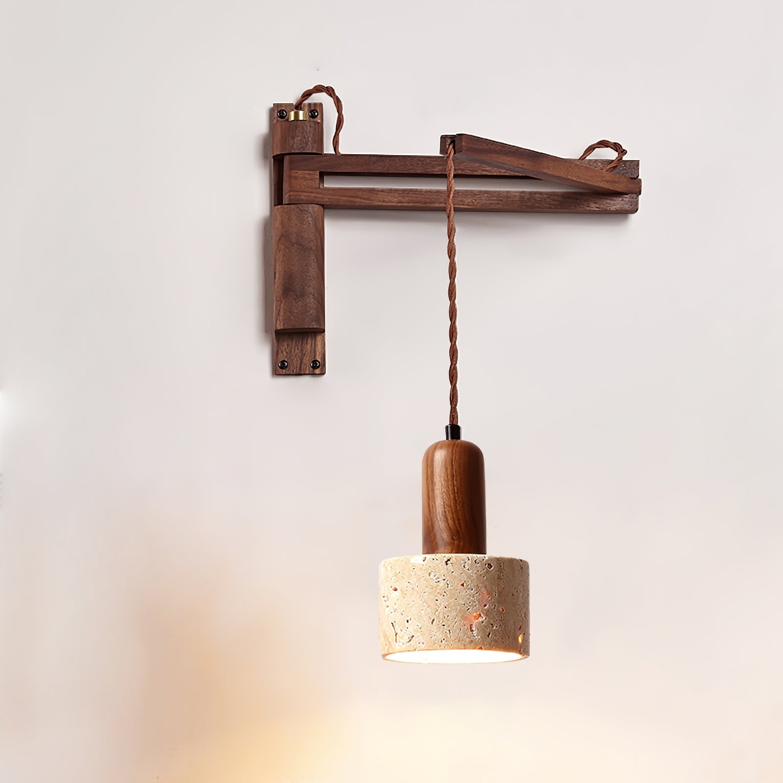 Adjustable Travertine Dome Wall Sconce D382
