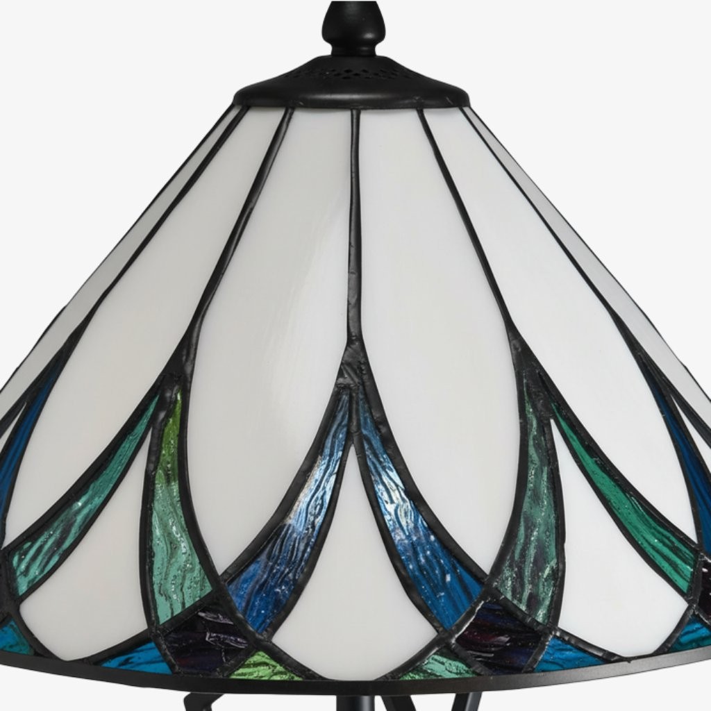 TF Allanton Water Ripple Glass Table Lamp - Classic Style for Living Room, Bedroom or Study T641