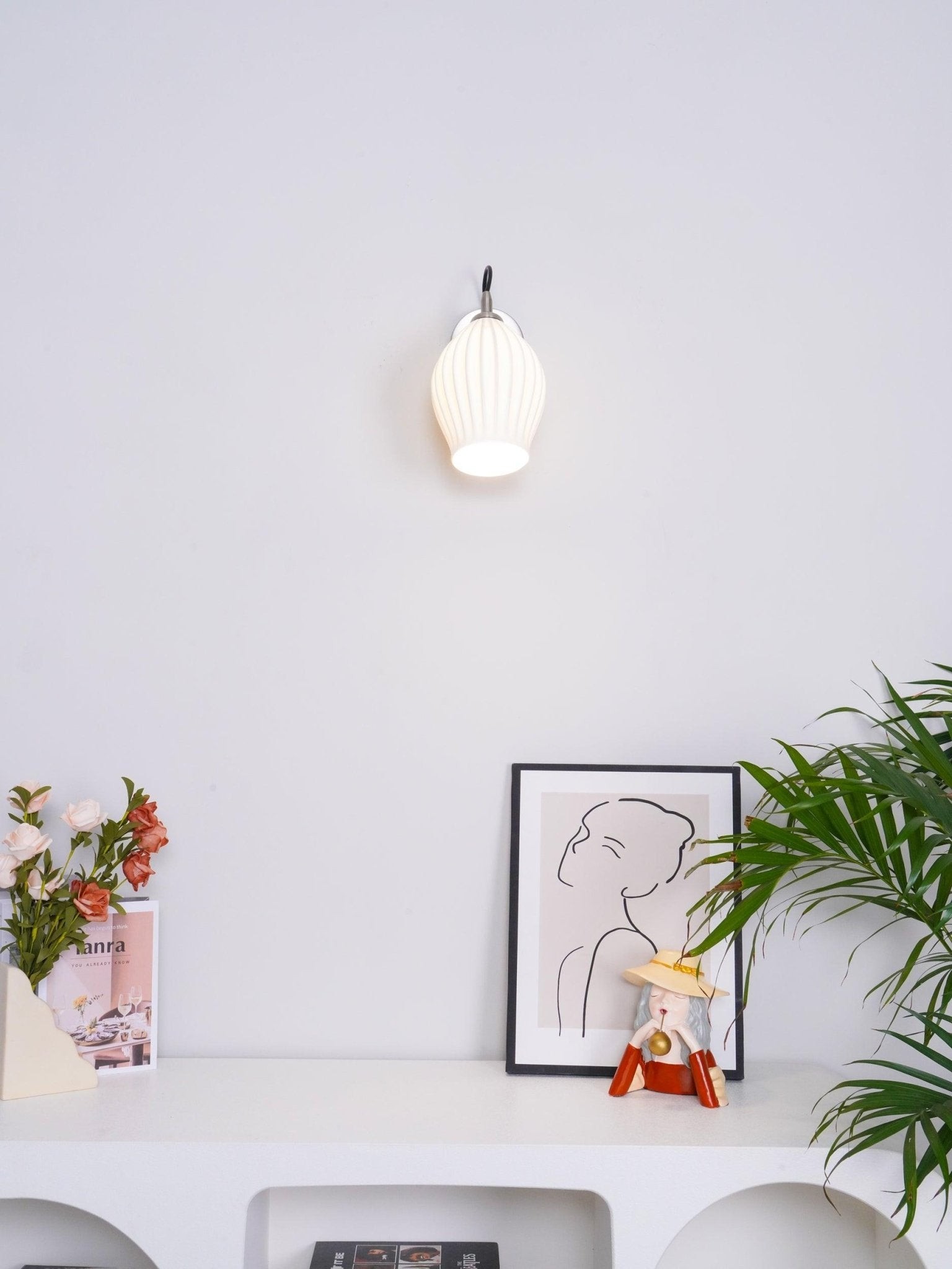 Cream Style Ceramic Ribbed Wall lamp M79
