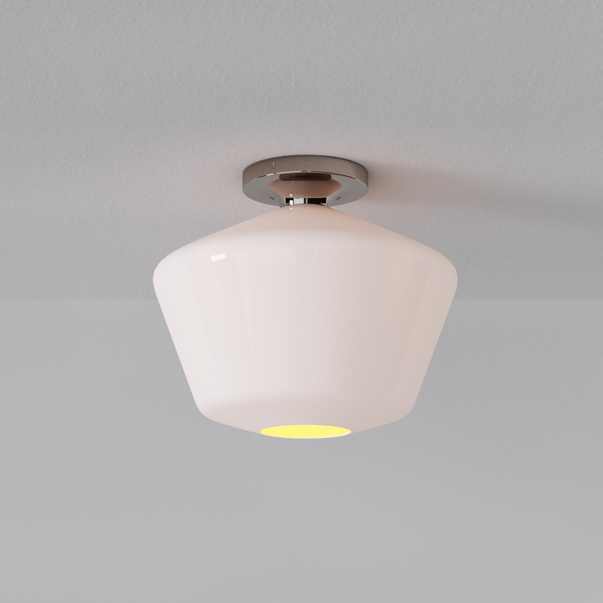 Merin Minimalist Sleek Geometric Glass Flushmount Light T155