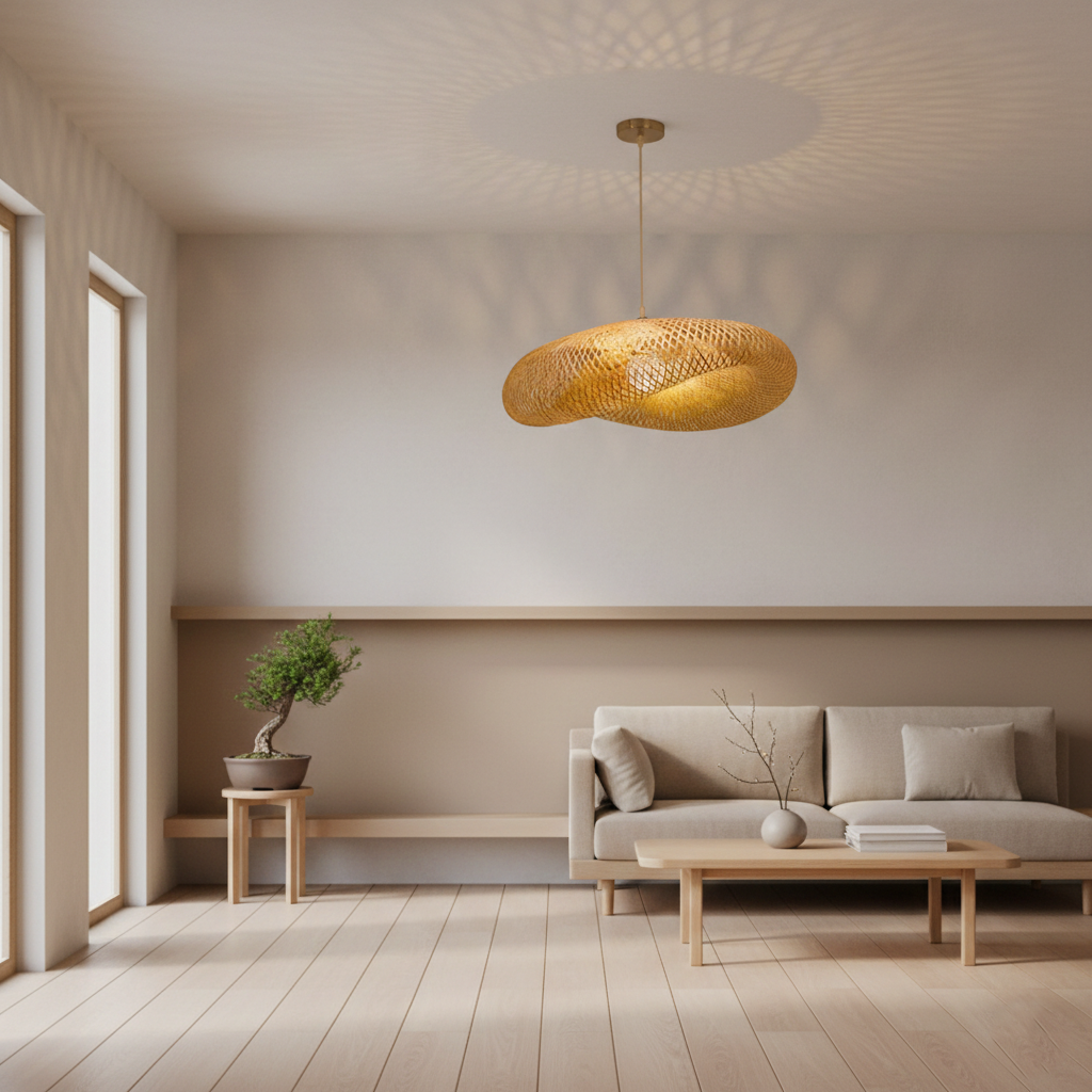Aira Handwoven Natural Bamboo Pendant Light D773
