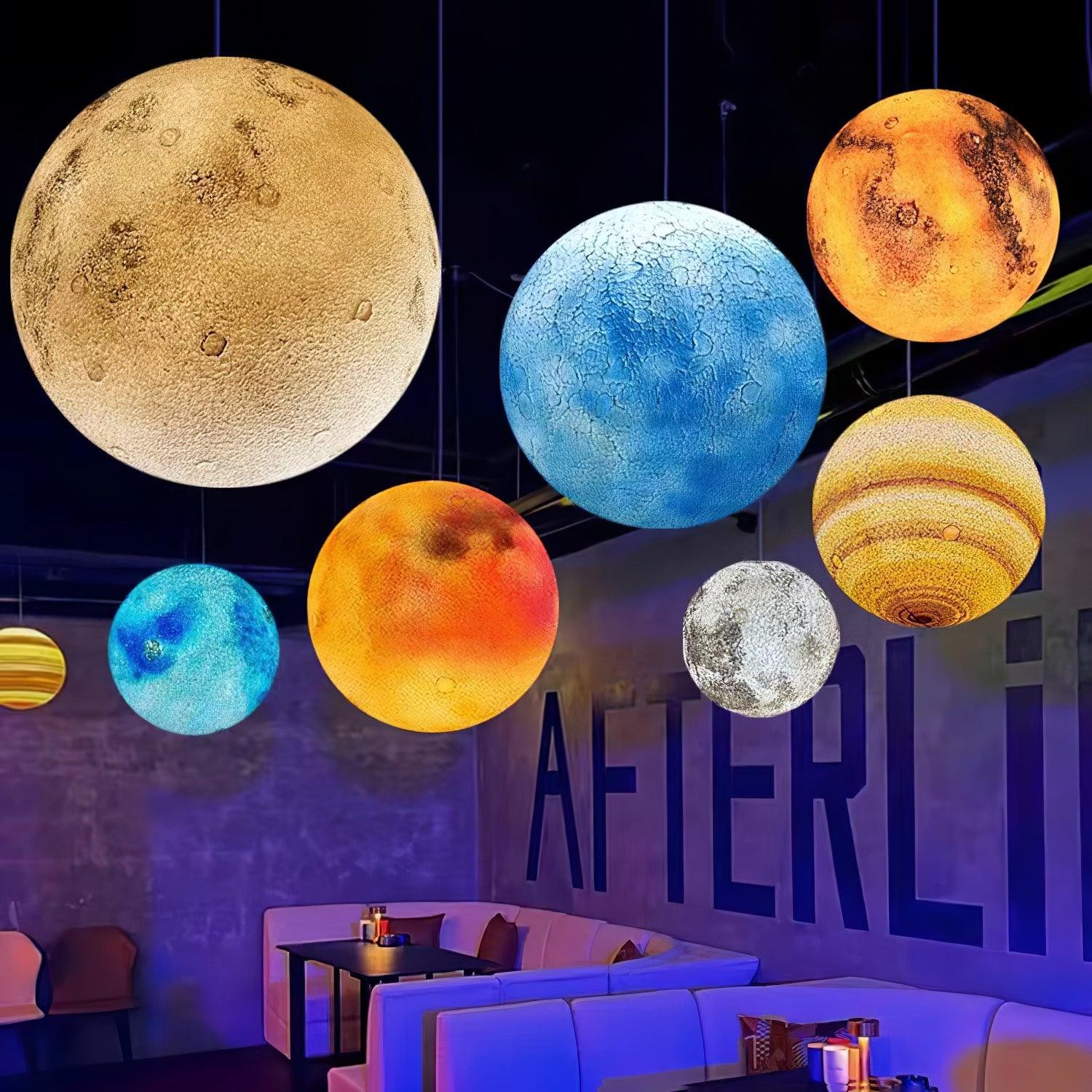 Planetary White Moon Chandelier Suitable For Living Room M98