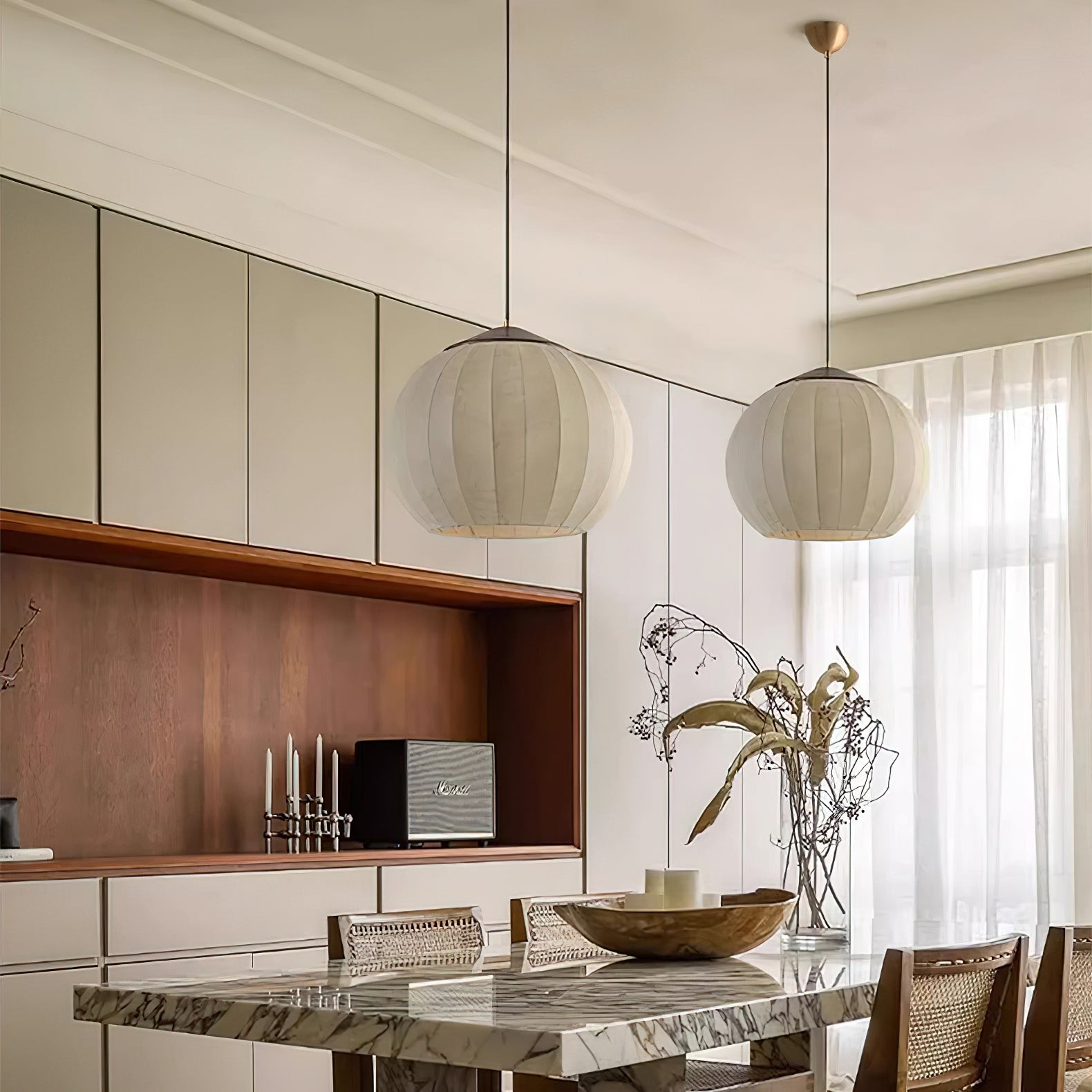 Japanese Style Fabric Lantern Pendant Lamp M62