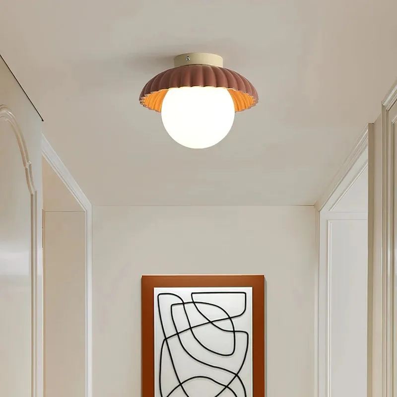 Cream Flower Bud Glass Hallway Ceiling Light S161