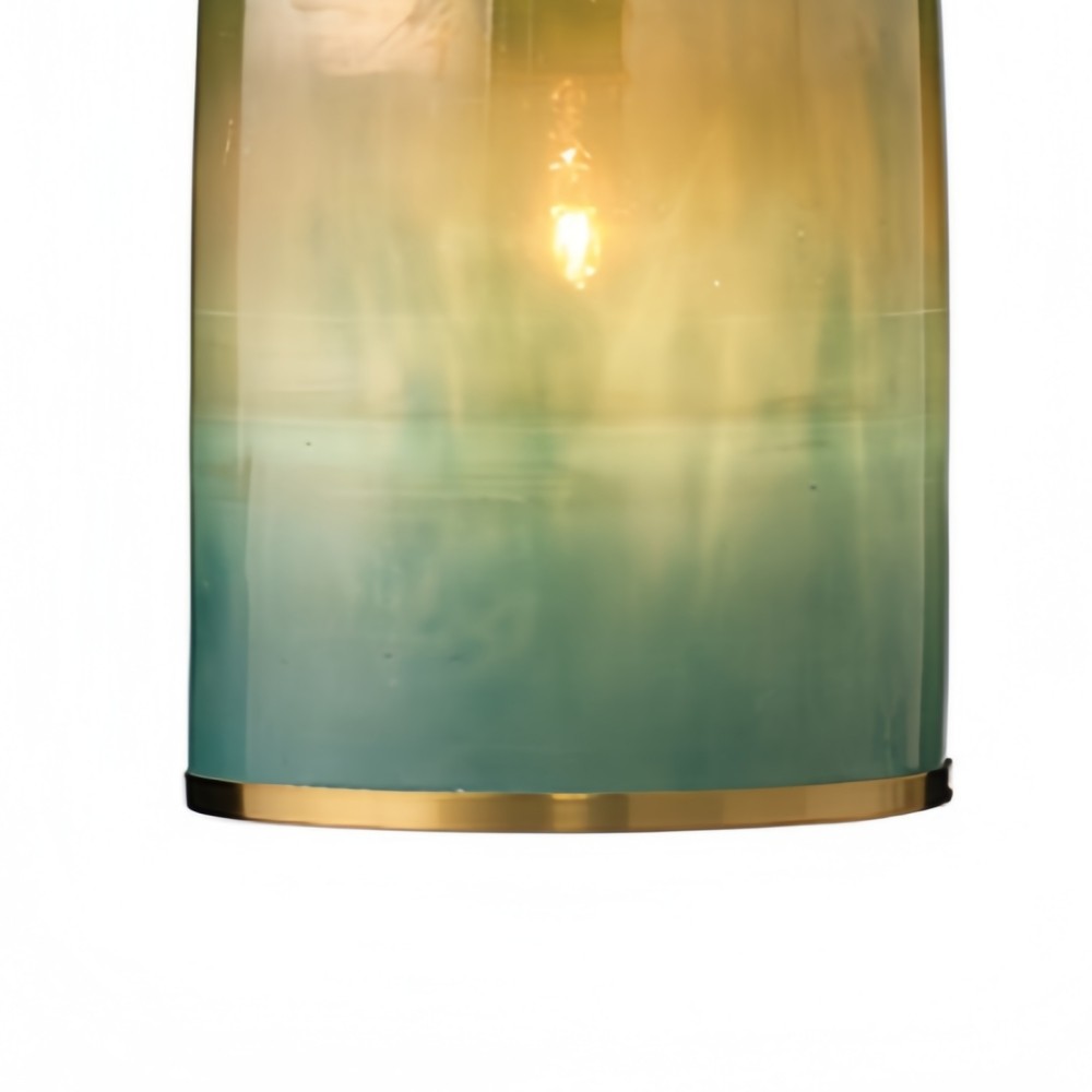 Helvo Green and Gold Hanging Pendant - Stylish Glass Lamp for Interiors T111