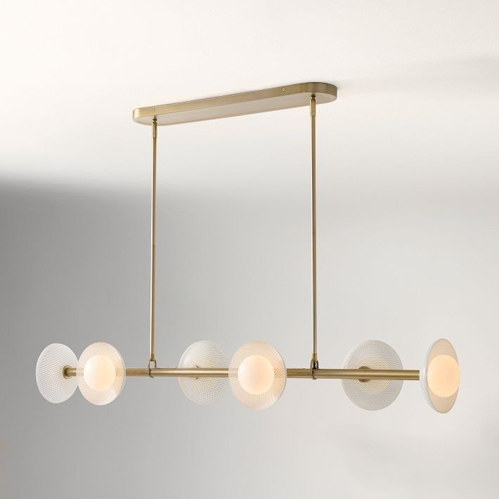Elorina 6-Light Linear Chandelier - Modern Metal Light Fixture - Dining Room Lighting T006
