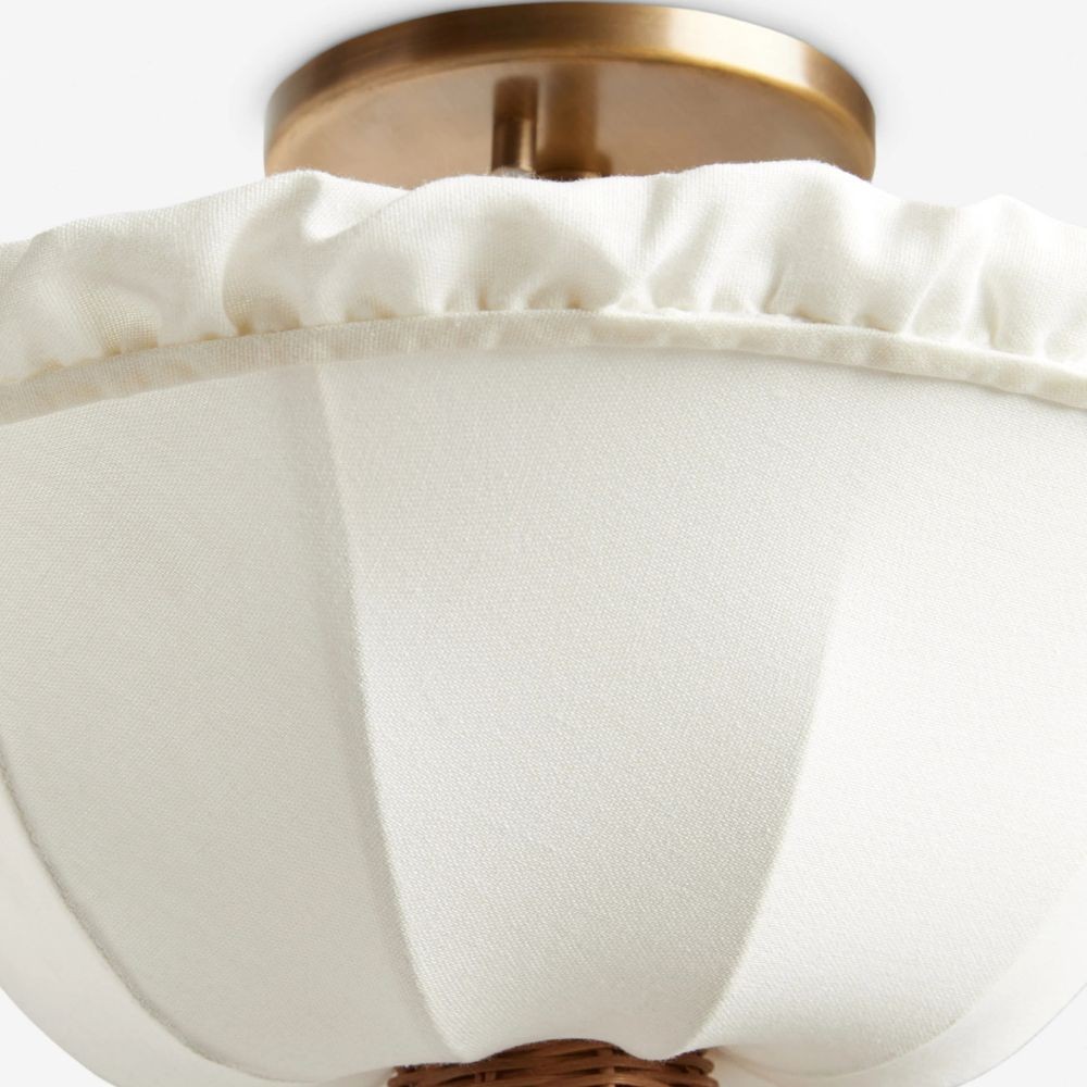 Wickara Ceiling Light Wicker Parasol Shade - Mixed-Material Ceiling Fixture for Living Room or Hallway T473