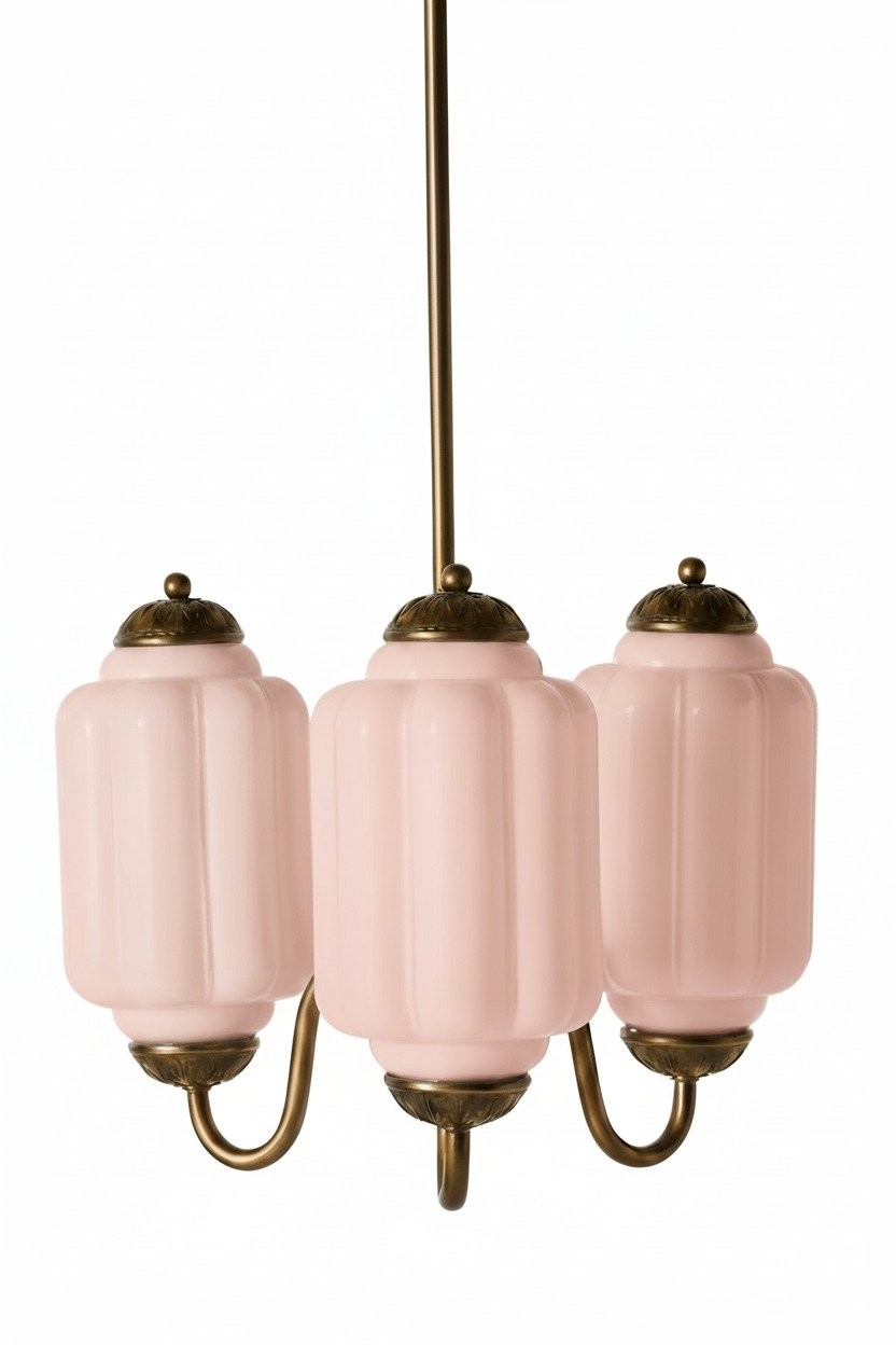 Eloise Vintage Glass Chandelier - Milk Glass Home Accent T289
