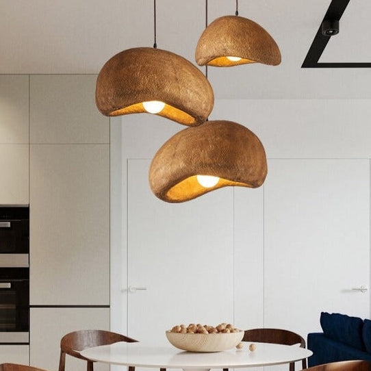 Wabi-Sabi Coffee Cloud Japandi Resin Pendant Light D824