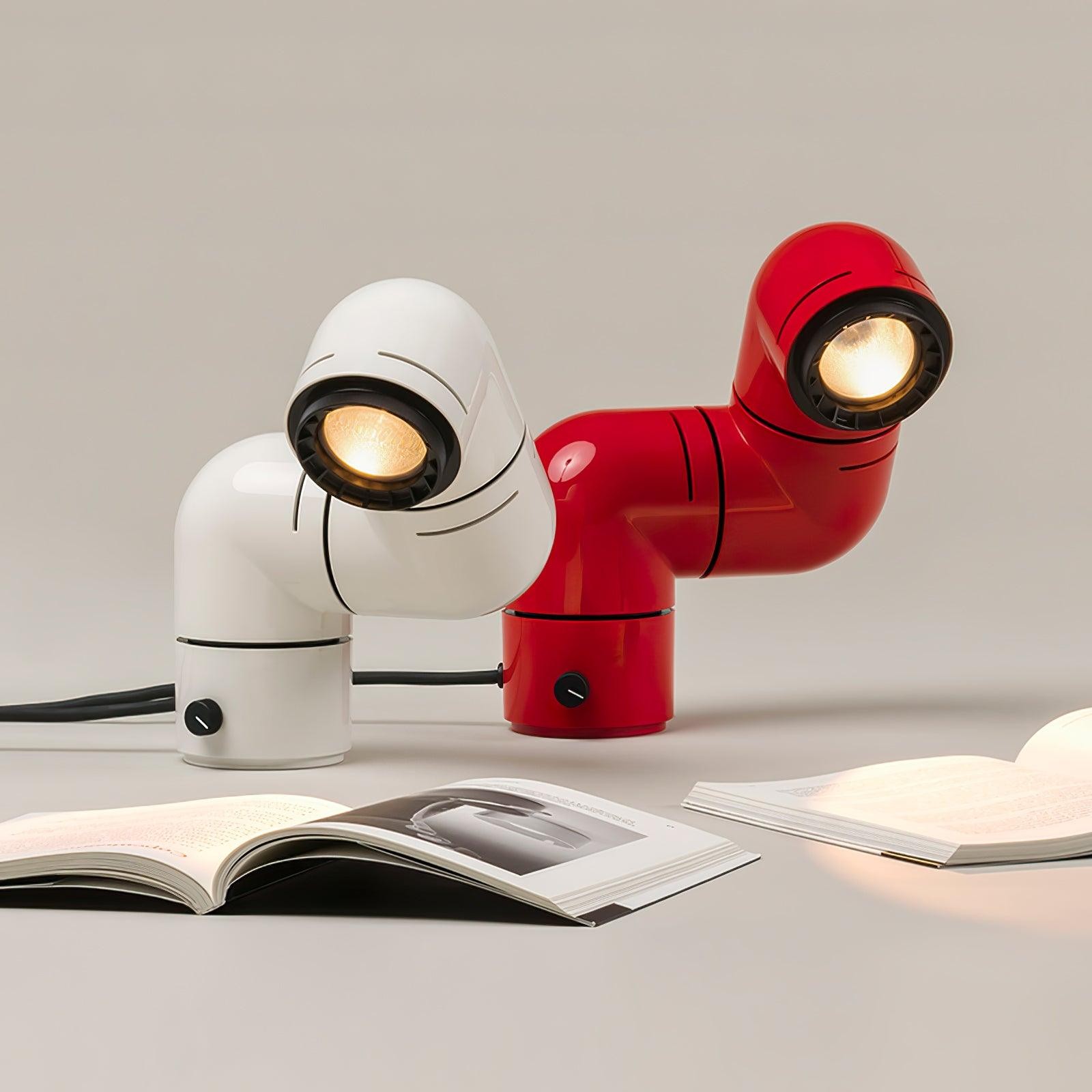 Red Tubular Table Lamp Suitable For Bedroom M20