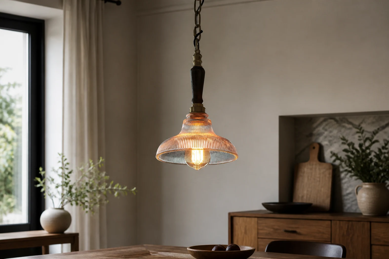 Holofanowa lampa wisząca D471 scena lifestylowa