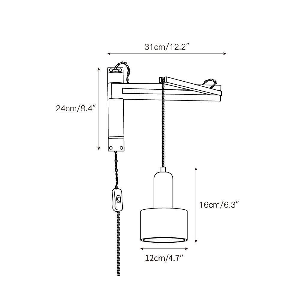 Tia Travertine Swing Arm Plug-in Sconce D685