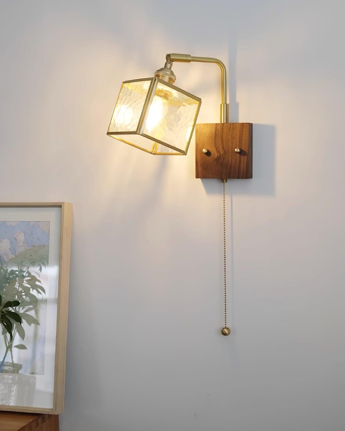 Podświetlana lampa ścienna w stylowym pomieszczeniu
