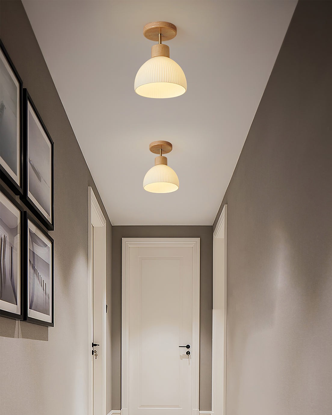 Nordic Wood Style LED Ceiling Lamp M177