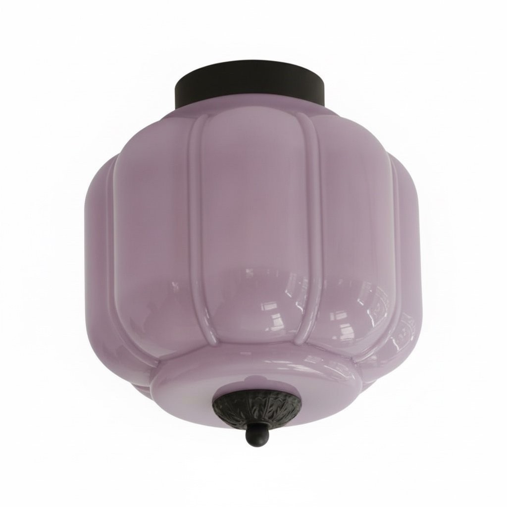 Vintage Eloise Milk Glass Flush Mount Ceiling Light - Vintage Charm Soft Glow T287