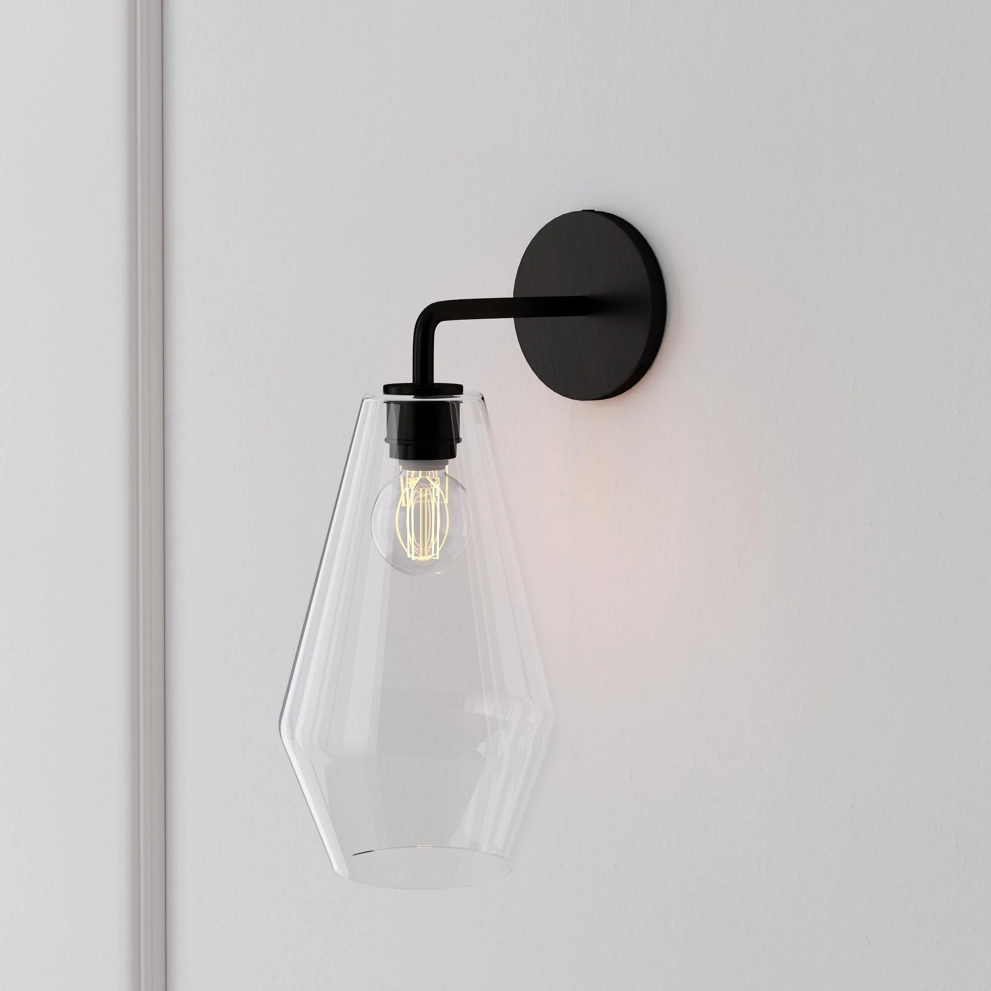 Merin Sculptural Milk Glass Geometric Wall Lamp T241