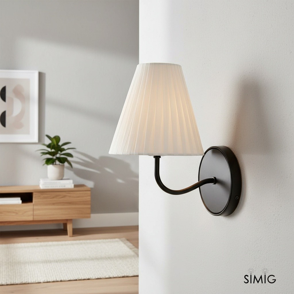 Fibura Sleek Linen Shade Metal Wall Lamp T248