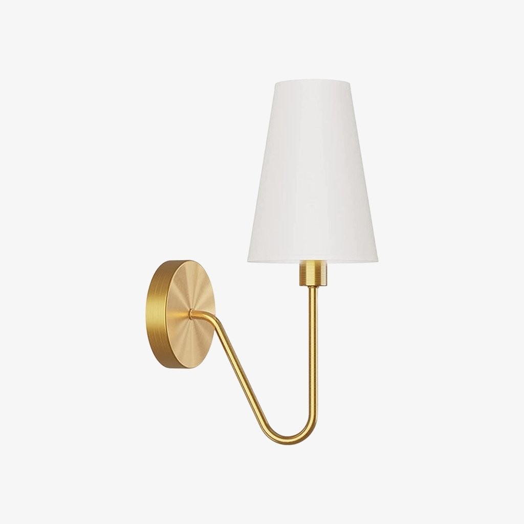Arcuma Vintage Inspired Metal Wall Sconce - Handcrafted Fabric Shade for Bedroom T500