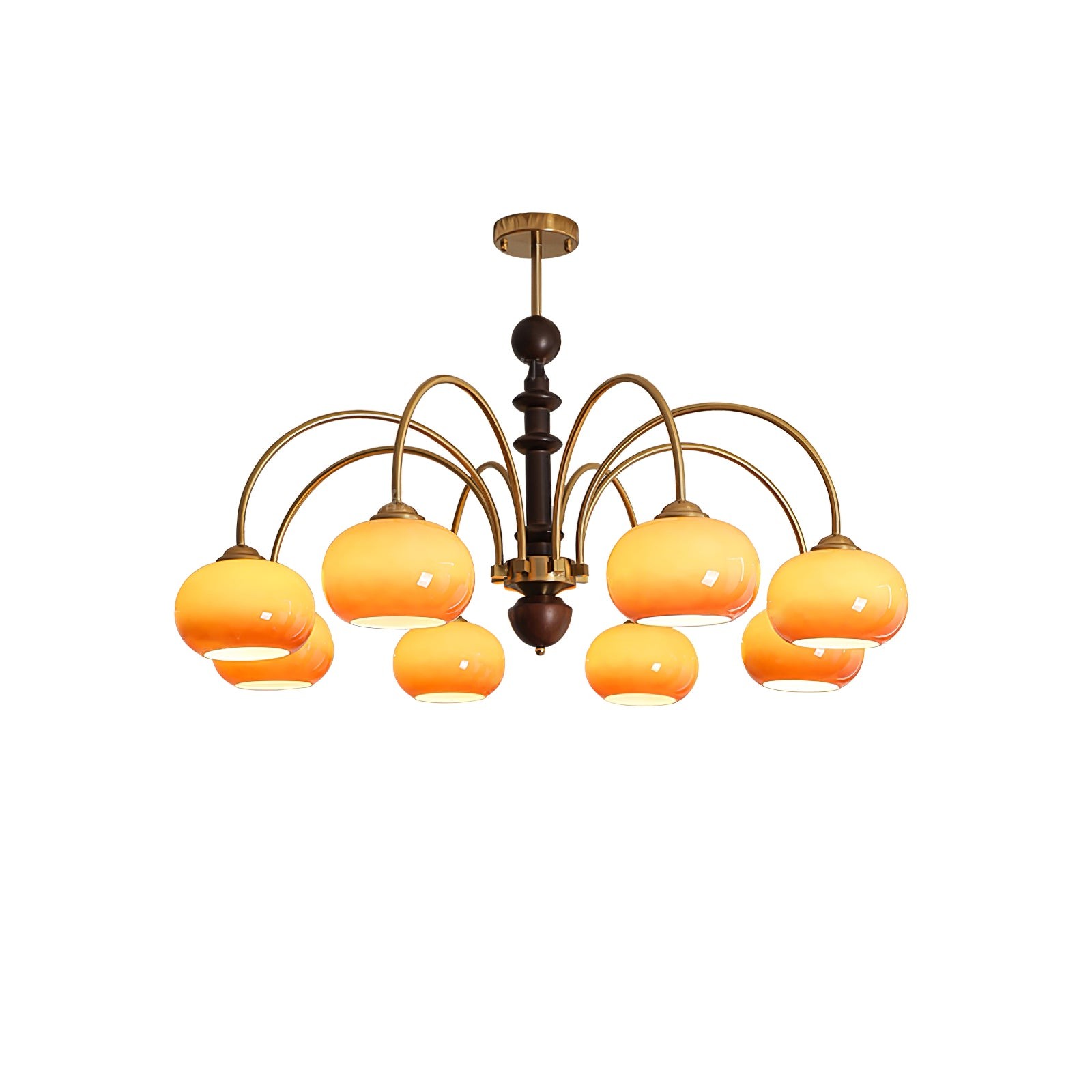 Vintage Bauhaus Persimmon Chandelier M526