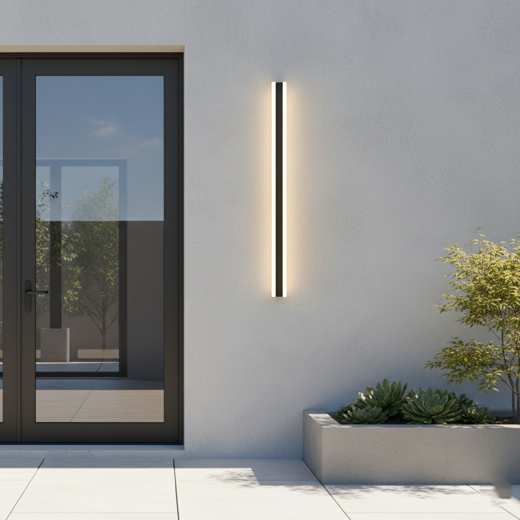 Edge Smooth Minimalist Linear Metal Outdoor Wall Lamp D965