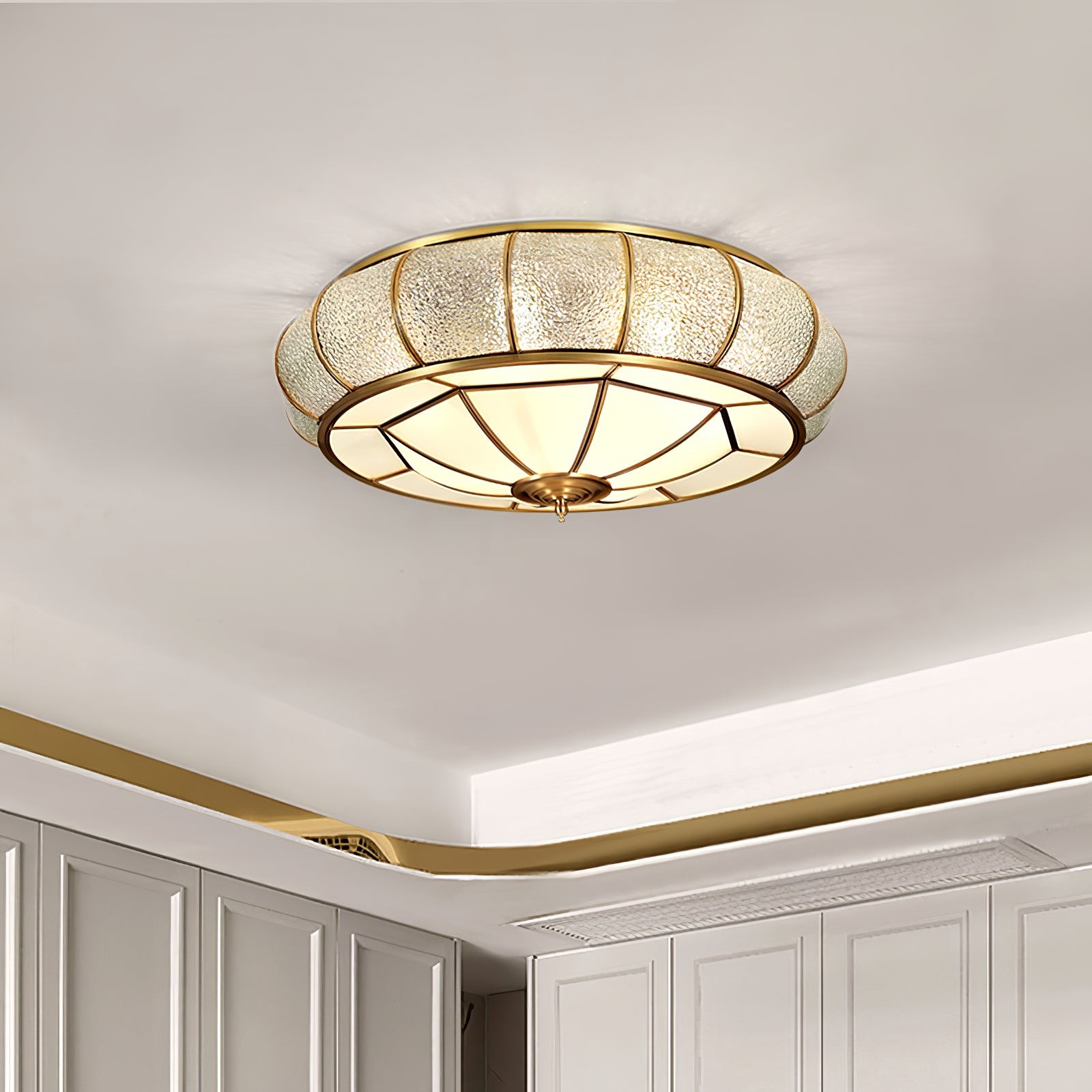 Round Textured Glass Ceiling Light M520