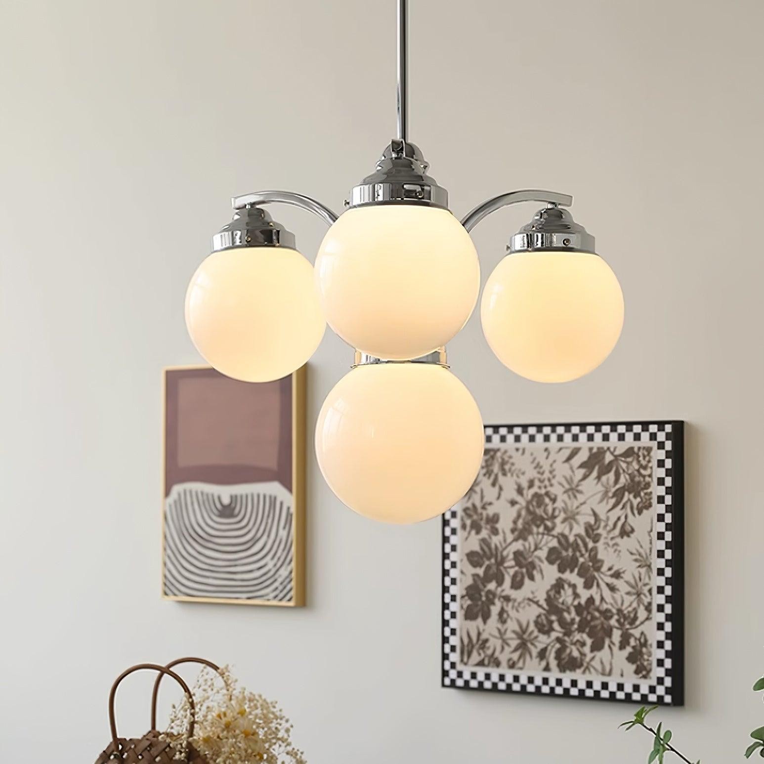 French Elegant Glass Orb Chandelier M531