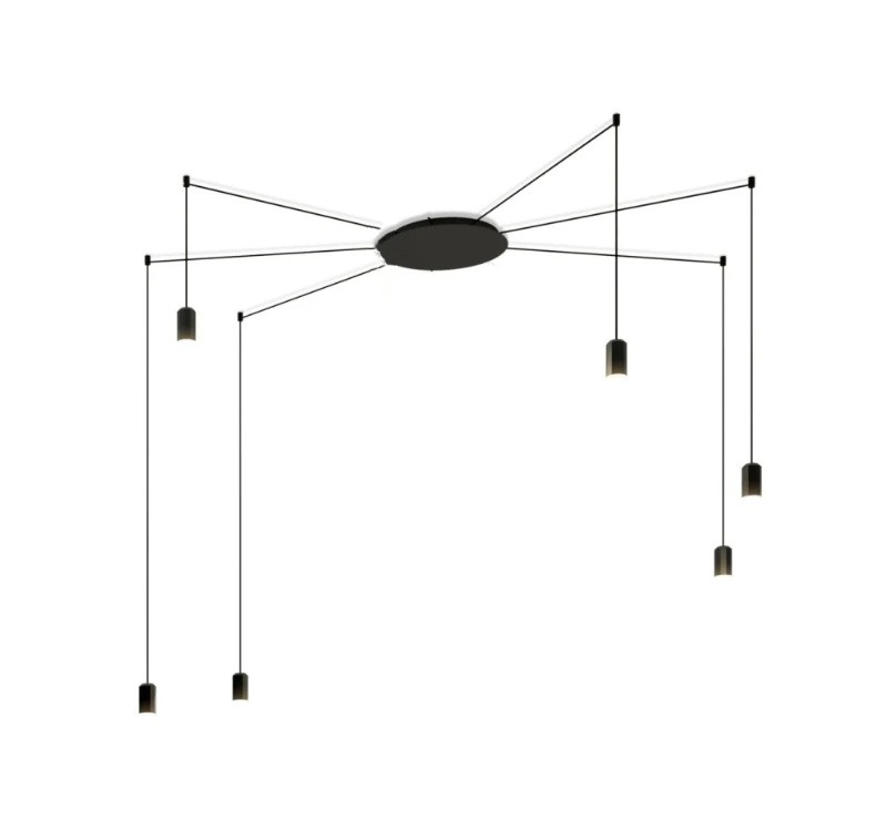 Industrial Black Wireflow Free Form LED Pendant Light